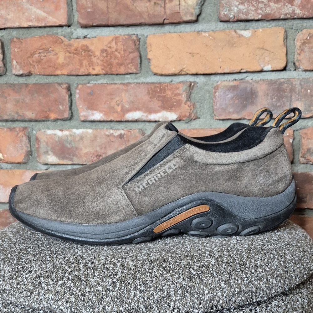 Merrell Jungle Moc Gun Smoke Suede Slip On Shoes Mens 13 Comfort Hiking Outdoor